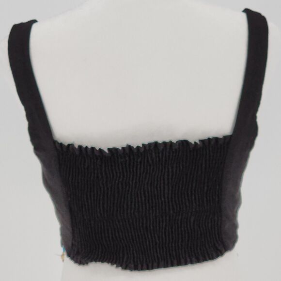 Black crop top with beading under breast by ZARA (S) - Picture 3 of 4